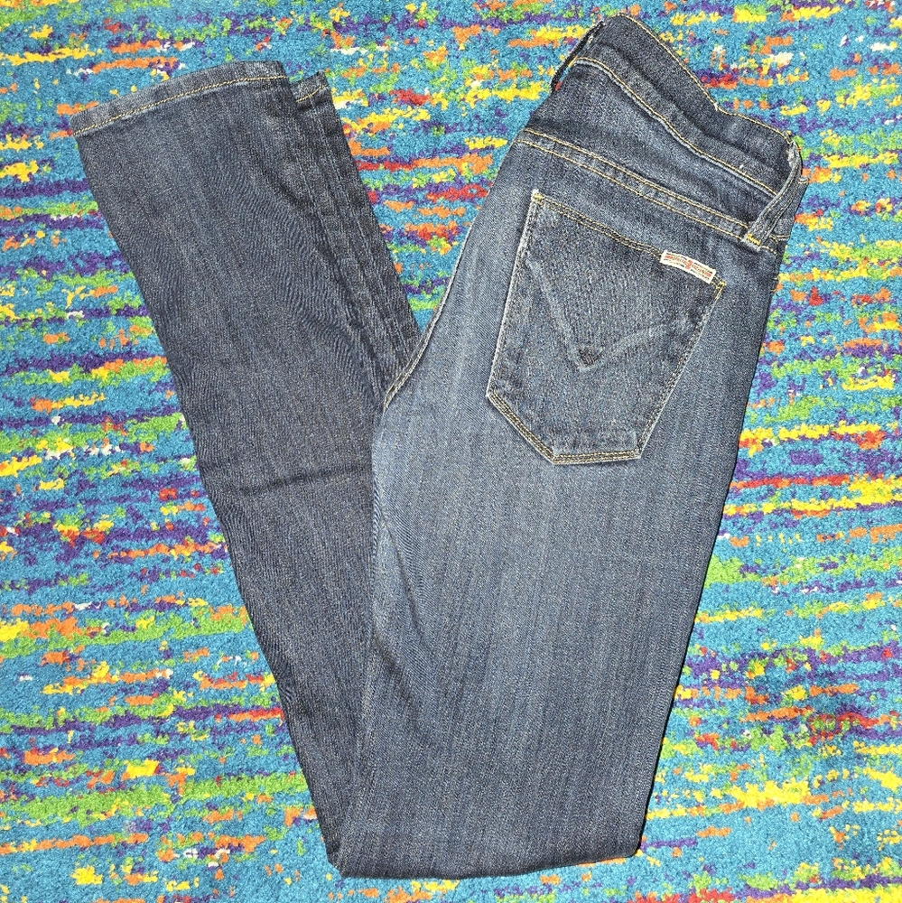 Hudson colette midrise skinny jeans size 24 dark blue‎ soft with stretch